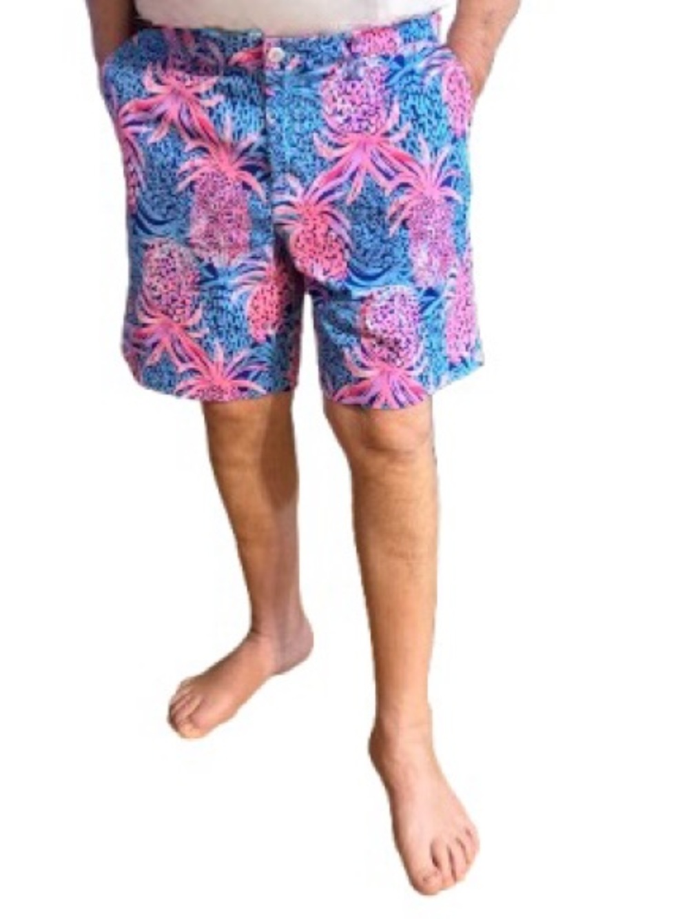 NWT Lilly Pulitzer Men's Beaumont Shorts Tropic Down Low (pineapples) Sz 40”